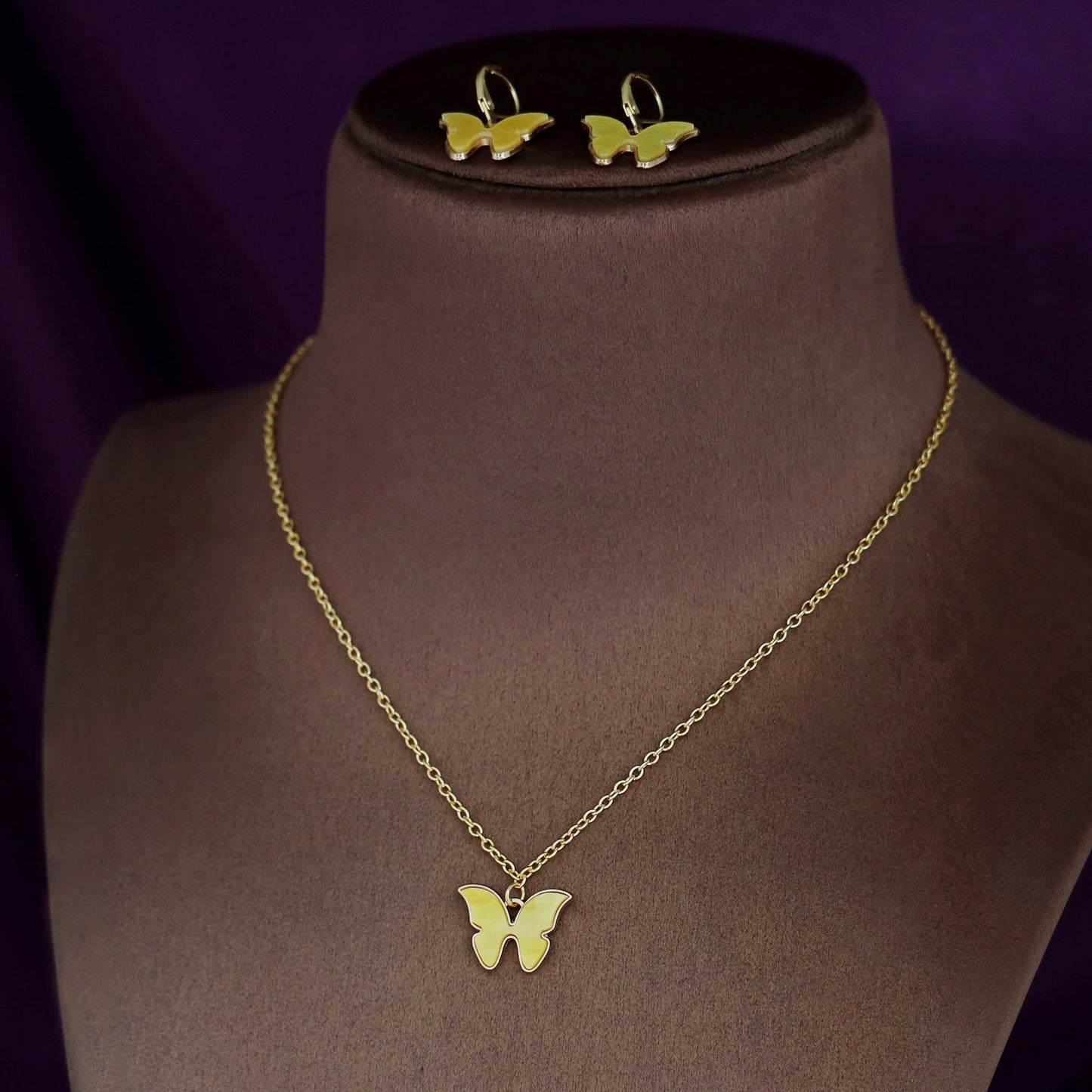 Butterfly Neckpiece With Hoop Earring