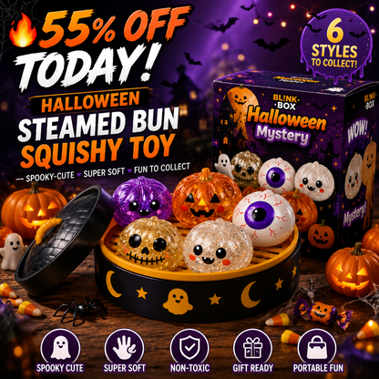 Pureluxo®70% OFF TODAY🎃 Halloween Steamed Bun Squishy Mystery Box Toy🔥